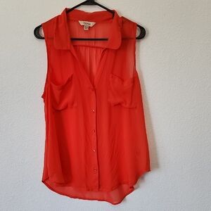 Decree Sleeveless Blouse Chic Top Burnt Orange XL